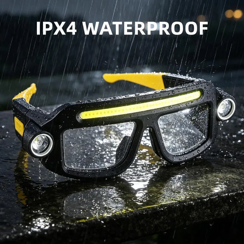 JOYTUTUS Rechargeable 5-Mode LED Headlamp Glasses with Motion Sensor