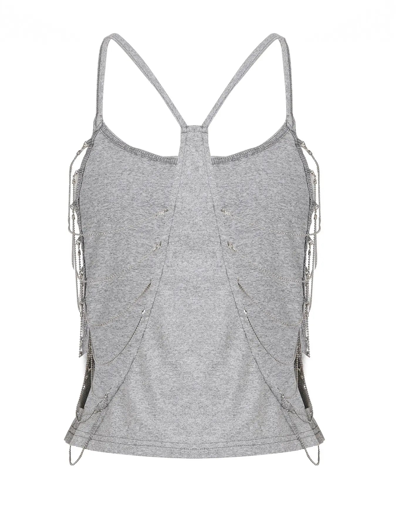 Women's Backless Chain Halter Crop Top, Side Cutout Slim-Fit Sleeveless Cami for Parties, Dates & Night Out