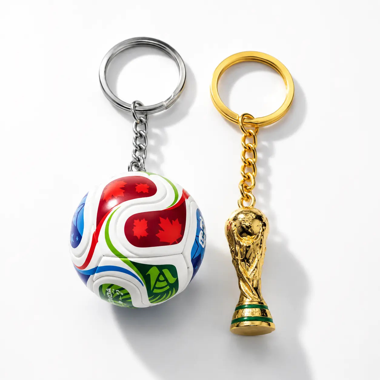 Sports Ball & Gold Trophy Keychain Set, Mini Bag Charm Pendant for Backpack, Handbag, Keys and Party Gifts
