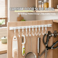 Adjustable 10-Hook Adhesive Slide Rail Wall Organizer, Hanging Storage Rack for Kitchen, Bathroom & Bedroom