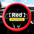 Universal Silicone Steering Wheel Cover with Non-Slip Soft Grip, Breathable Lychee Texture for All-Season Driving