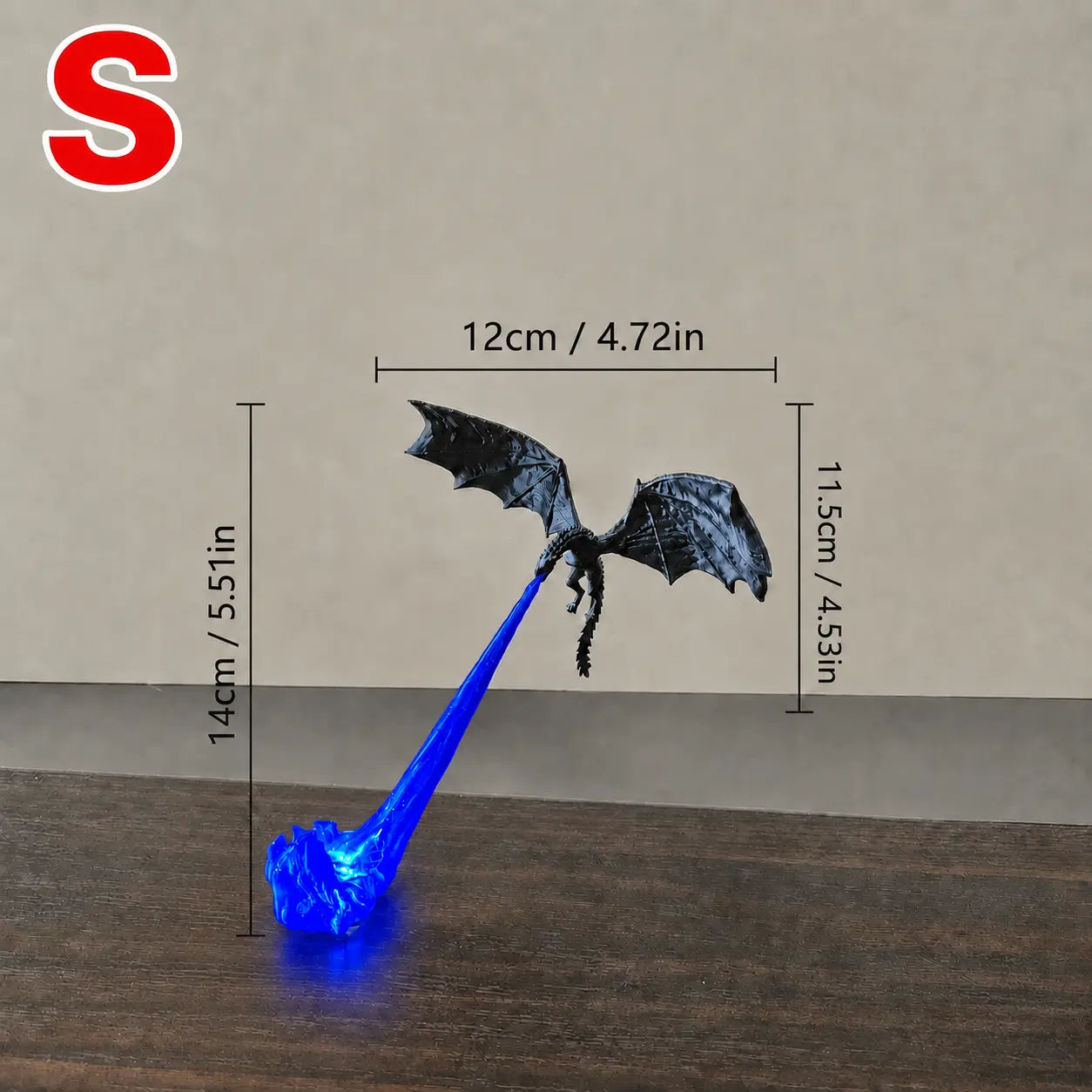 3D Printed Dragon Flame Book Nook with LED Light, Fantasy Bookshelf Decor & Gift for Book Lovers