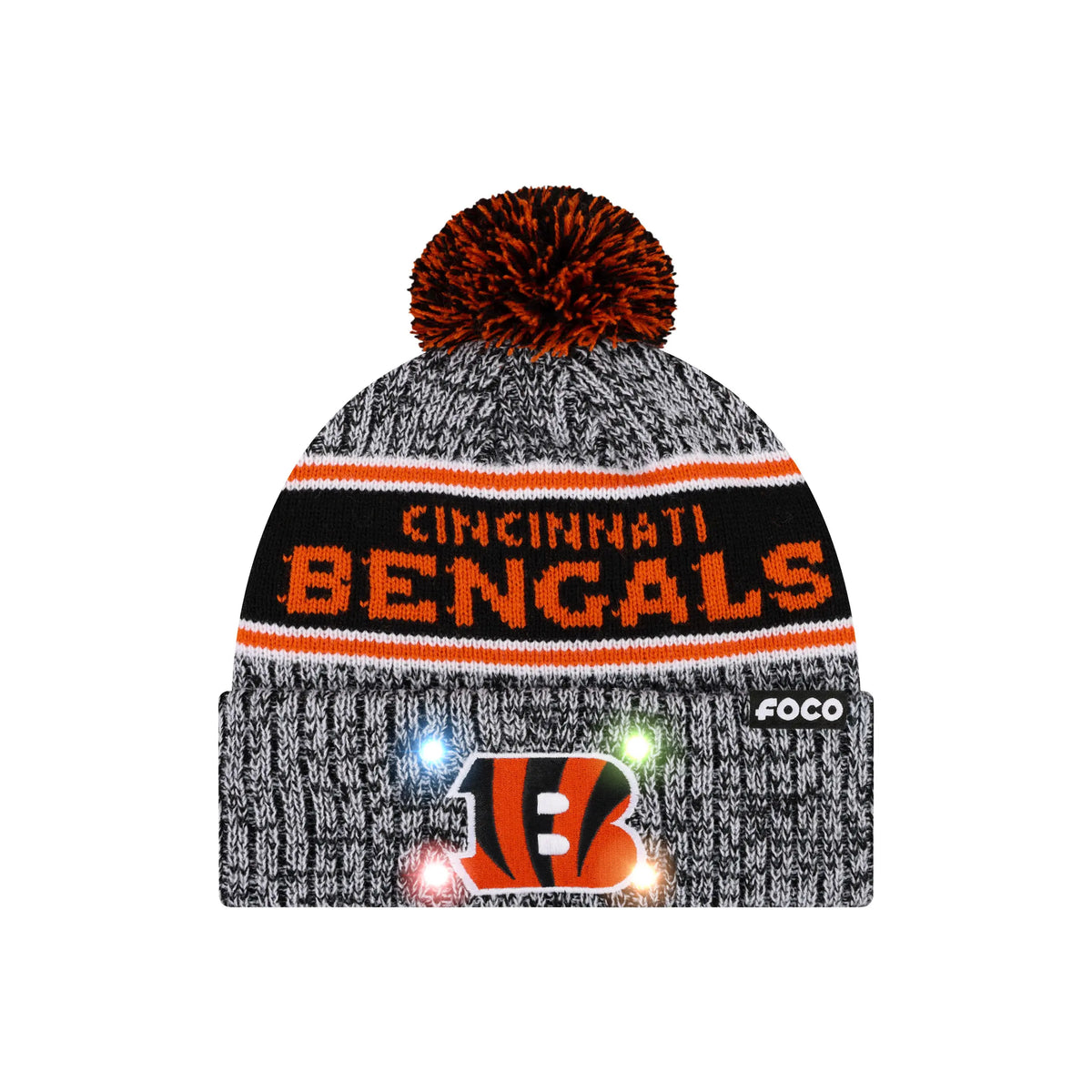 NFL Officially Licensed Team Color Warm Light up Pom Beanie