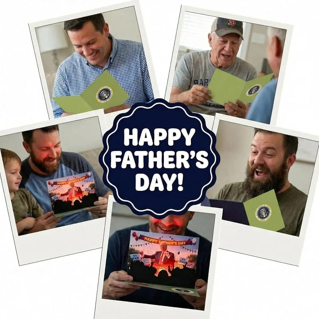 Talking Donald Trump Pop Up Fathers Day Card with Light & Sound - Plays Trump's Real Voice, Funny 3D Pop Up Greeting Card, Presidential Podium Scene, Funny Trump Fathers Day Surprise for Dad