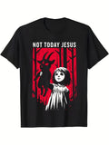 Womenswear Women's Gothic Unisex Graphic T-Shirt - "Not Today Jesus" Baphomet Goat Design