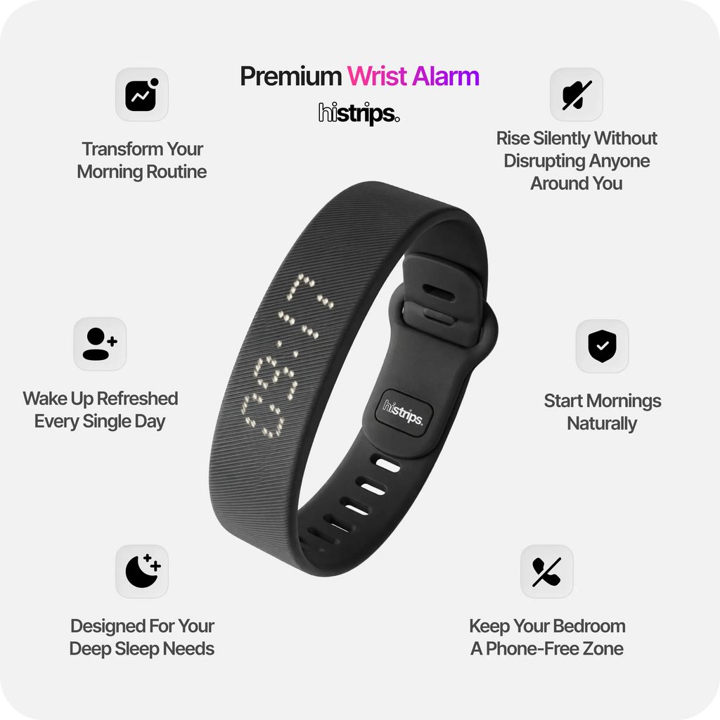 Onyx Silent Vibrating Wrist Alarm Clock – 3 Alarms, 2 Vibration Levels, 14+ Day Battery