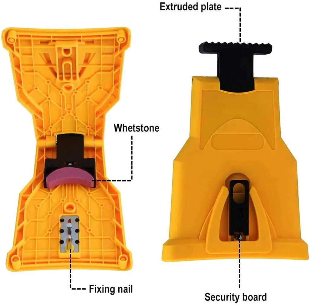 Portable Chainsaw Chain Sharpener, Bar-Mount Fast Sharpening Tool for 14, 16, 18 & 20-Inch Two-Hole Chainsaws