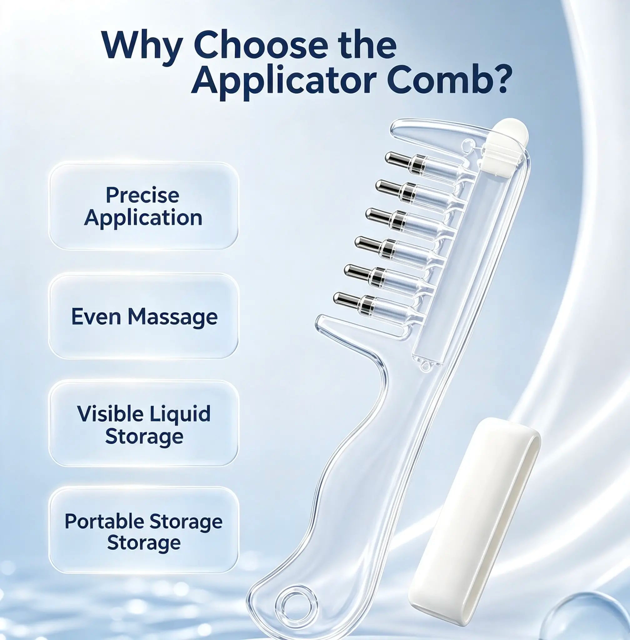 Scalp Liquid Applicator Comb, Refillable Hair Root Oil Massage Comb for Hair Care Treatment