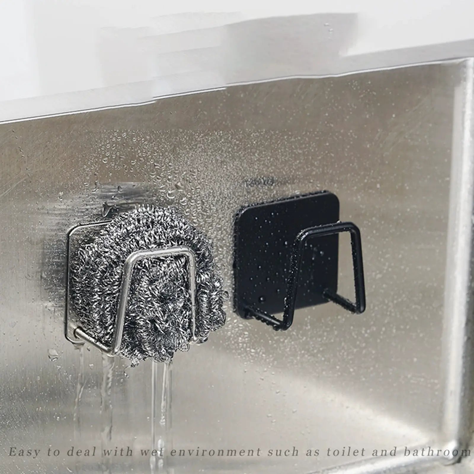 Sponge Holders for Kitchen Sink Adhesive Sponge Holder Sink Caddy Stainless Steel Rust Proof Waterproof, Quick Drying