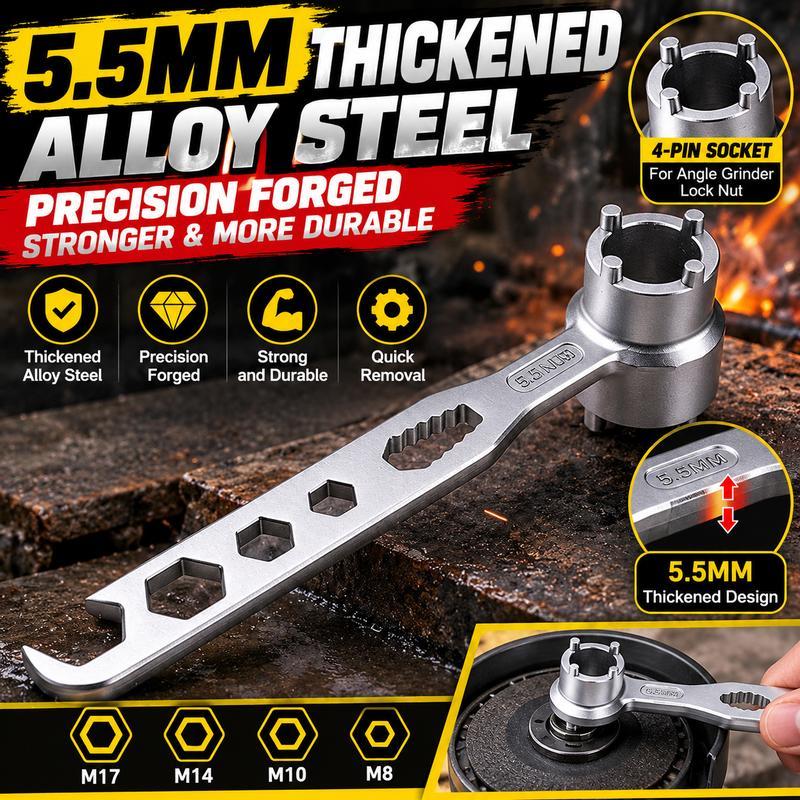 Adjustable 4-Prong Angle Grinder & Polisher Spanner Wrench