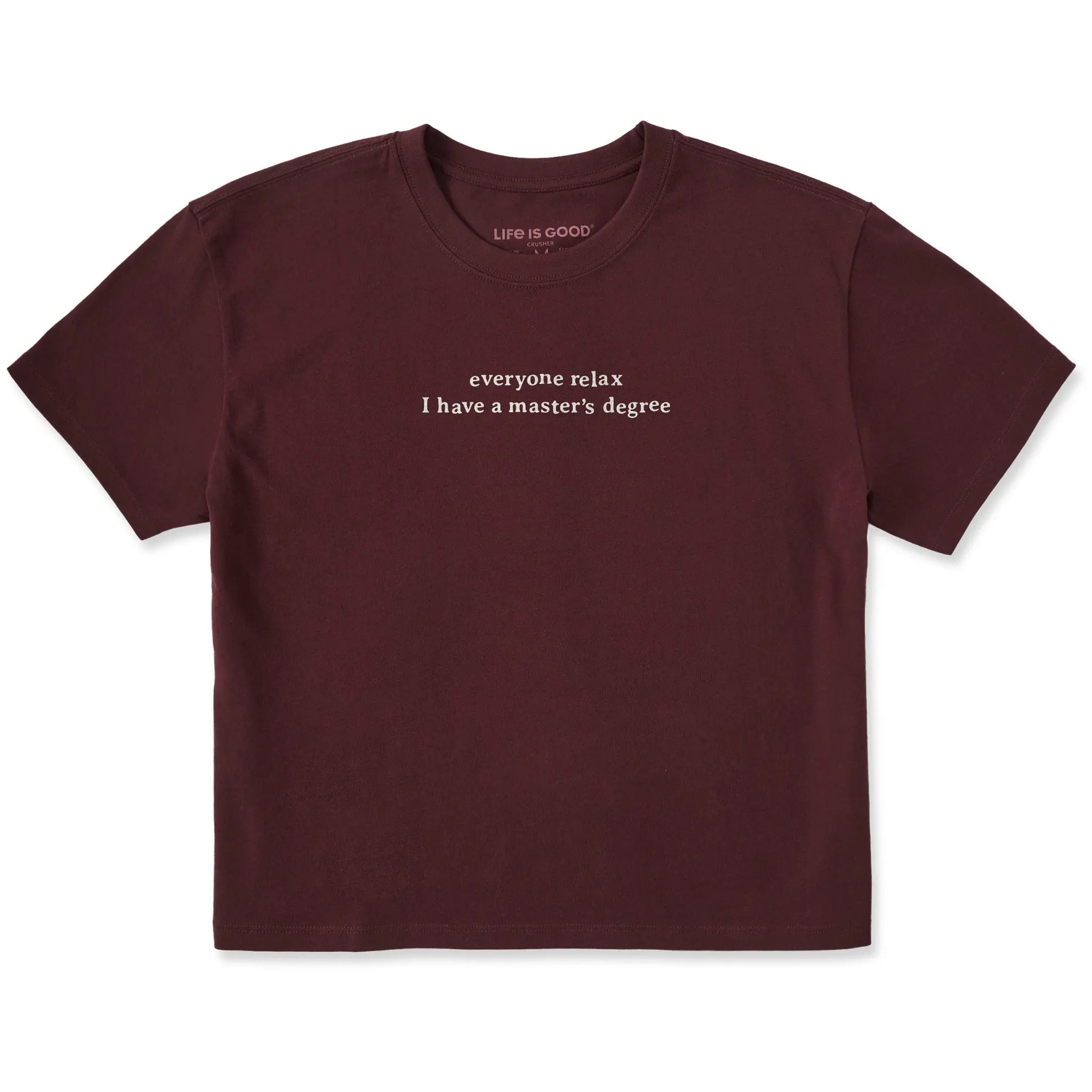 Women's I Have a Master's Degree Short Sleeve Crusher Boxy Tee