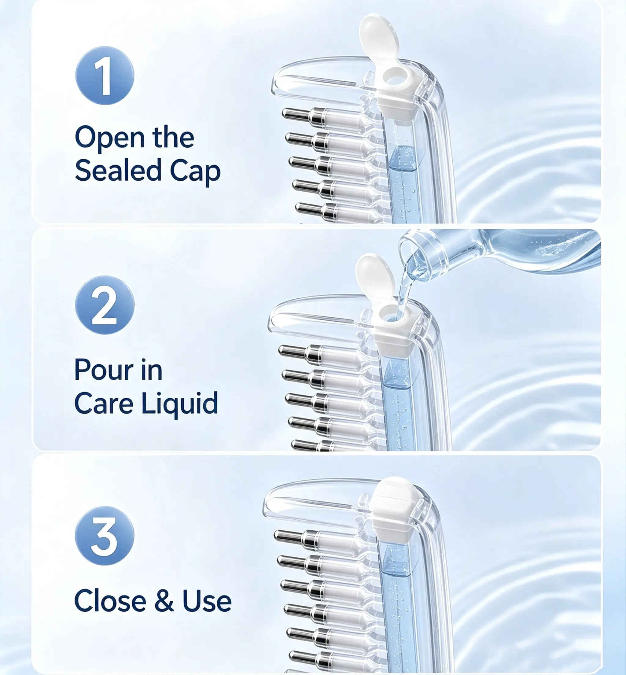 Scalp Liquid Applicator Comb, Refillable Hair Root Oil Massage Comb for Hair Care Treatment
