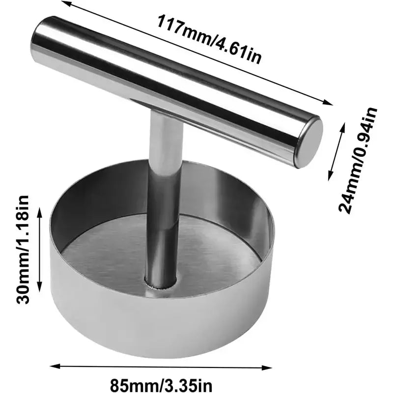 Stainless Steel Burger Press Mold, Nonstick Meat Patty Maker for Homemade Burgers, Kitchen & Commercial Use