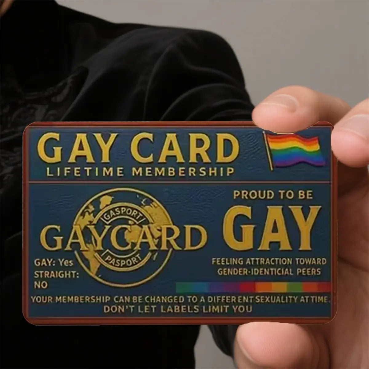 Official "Gay Card" Pride Identity Card - Humorous PVC Collectible Gift for LGBTQ+ & Allies