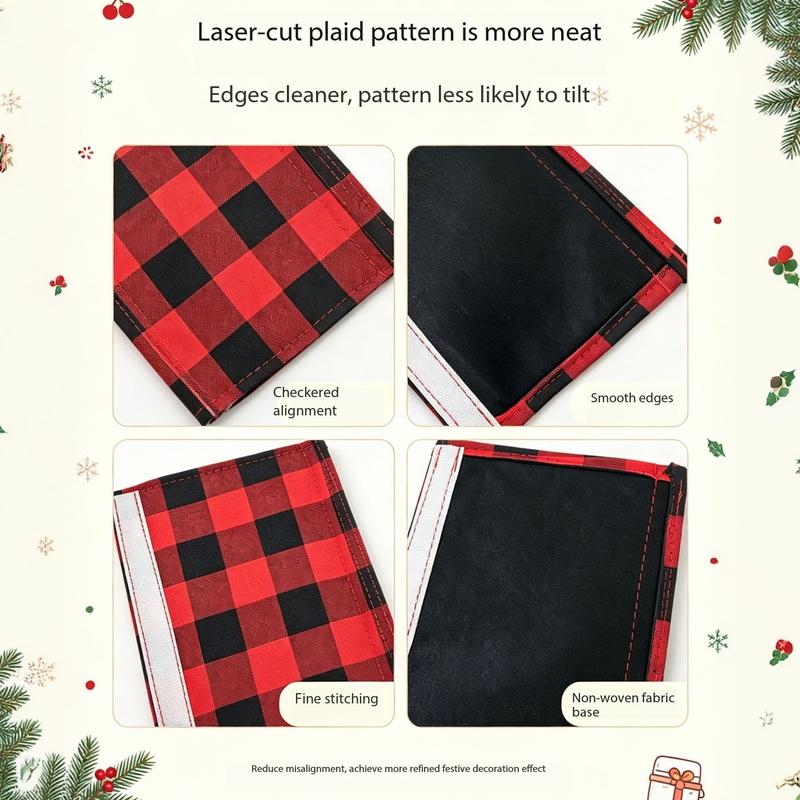 2/4/6-Pack Plush Plaid Christmas Appliance Handle Covers