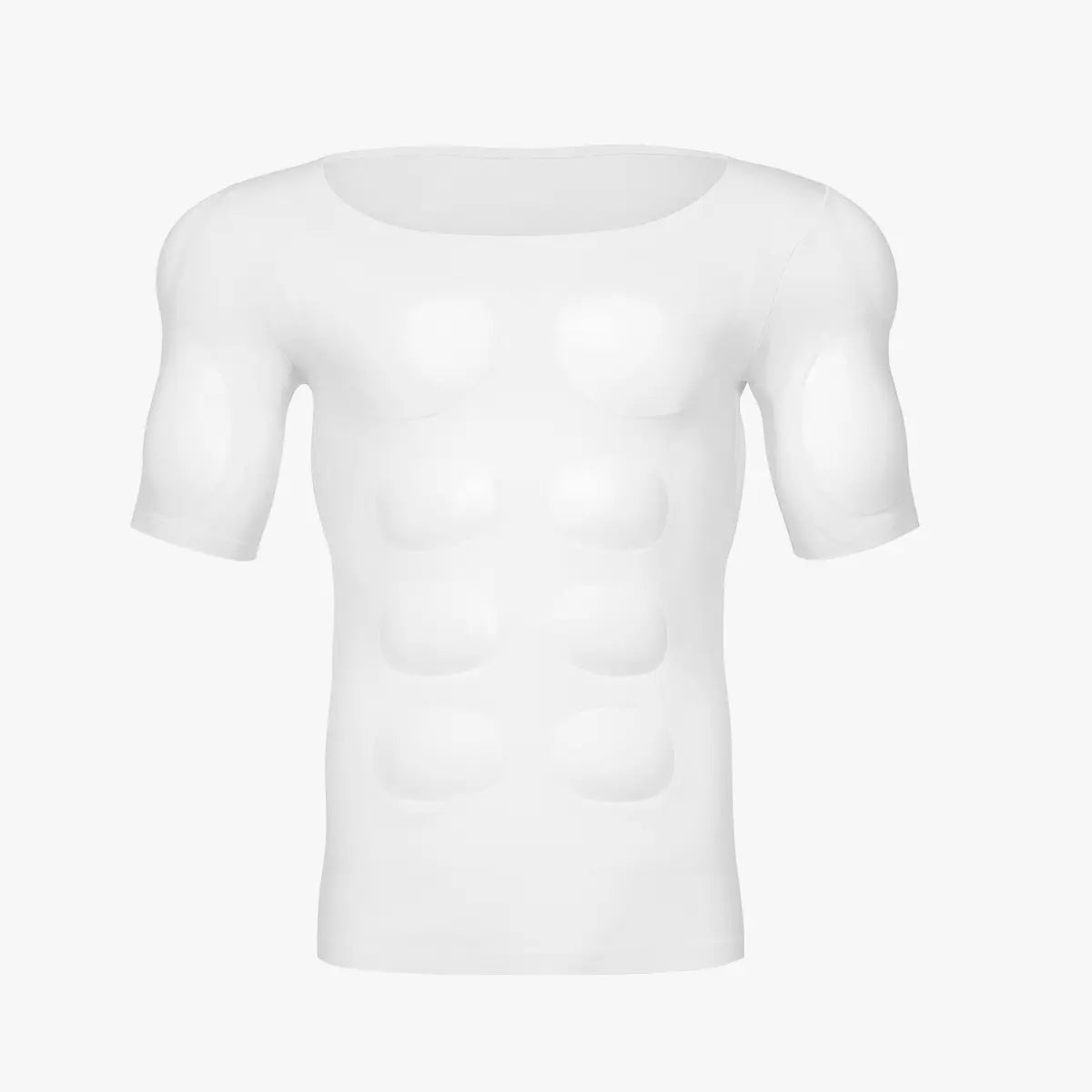 Men's Seamless Muscle-Enhancing Compression T-Shirt with Removable Muscle Pads for Everyday Wear, Cosplay & Special Occasions