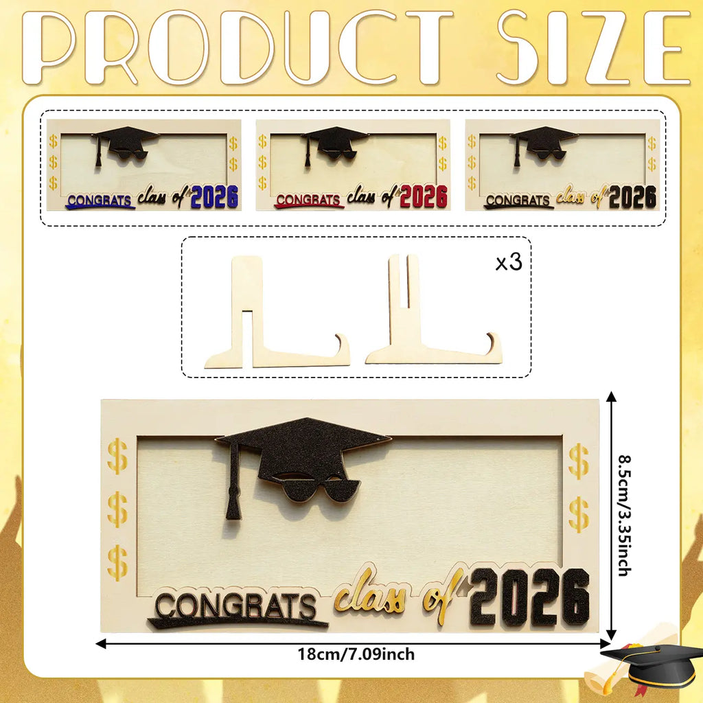 Graduation 2026 Money Holder-Unique Wooden Cash Gift Box for Class of 2026, Creative Graduation Gift for Seniors