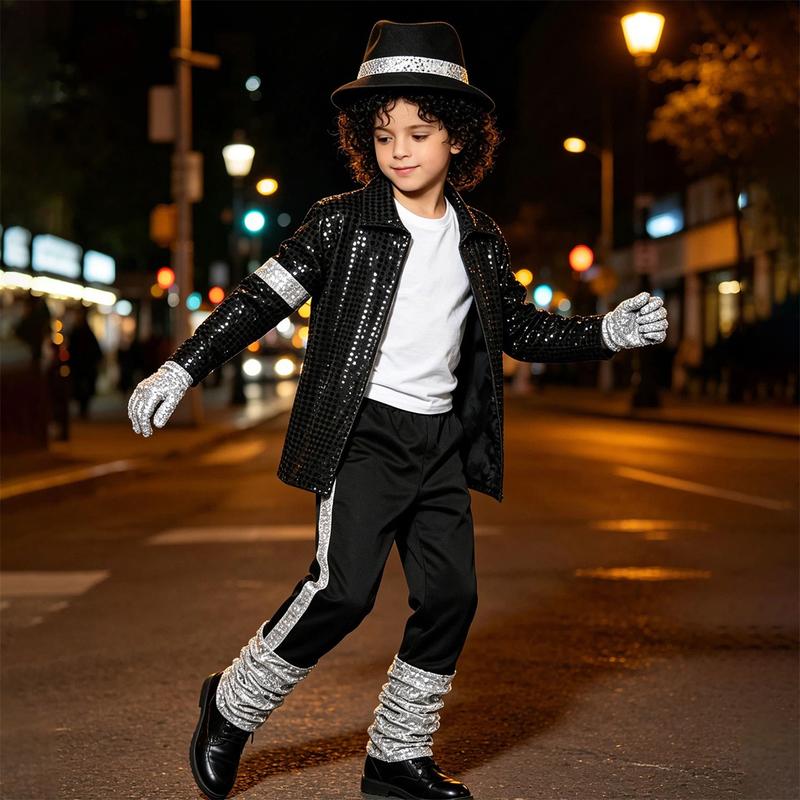 Meihuida Boys’ 80s Pop Star Halloween Costume Set