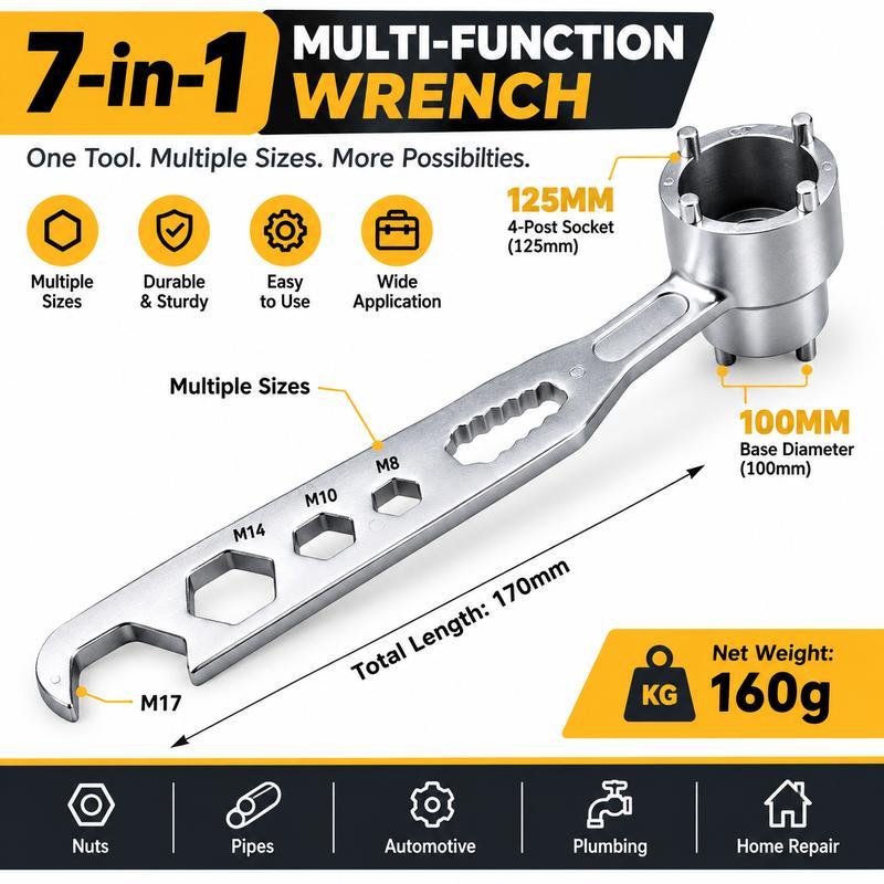 Adjustable 4-Prong Angle Grinder & Polisher Spanner Wrench