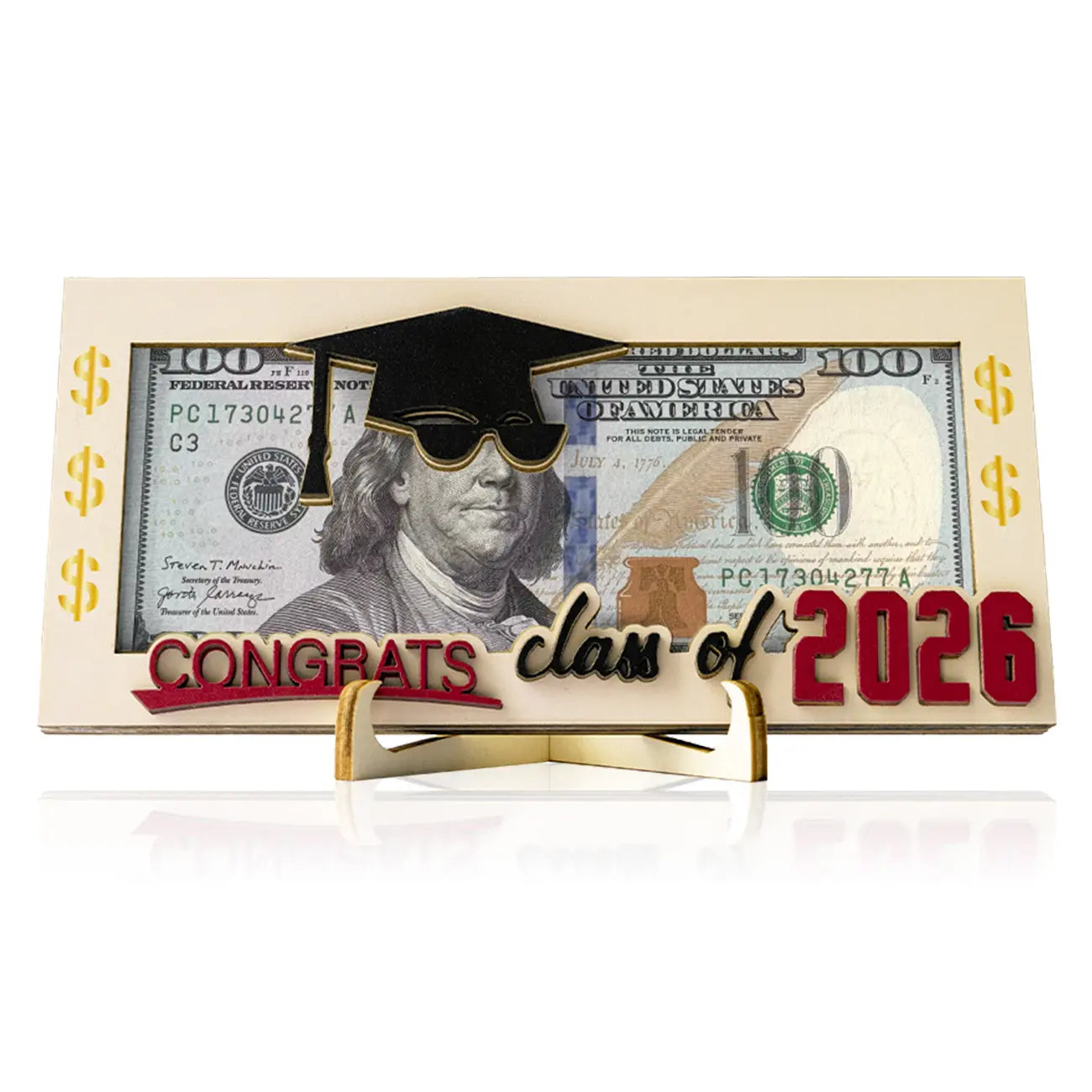 Graduation 2026 Money Holder-Unique Wooden Cash Gift Box for Class of 2026, Creative Graduation Gift for Seniors