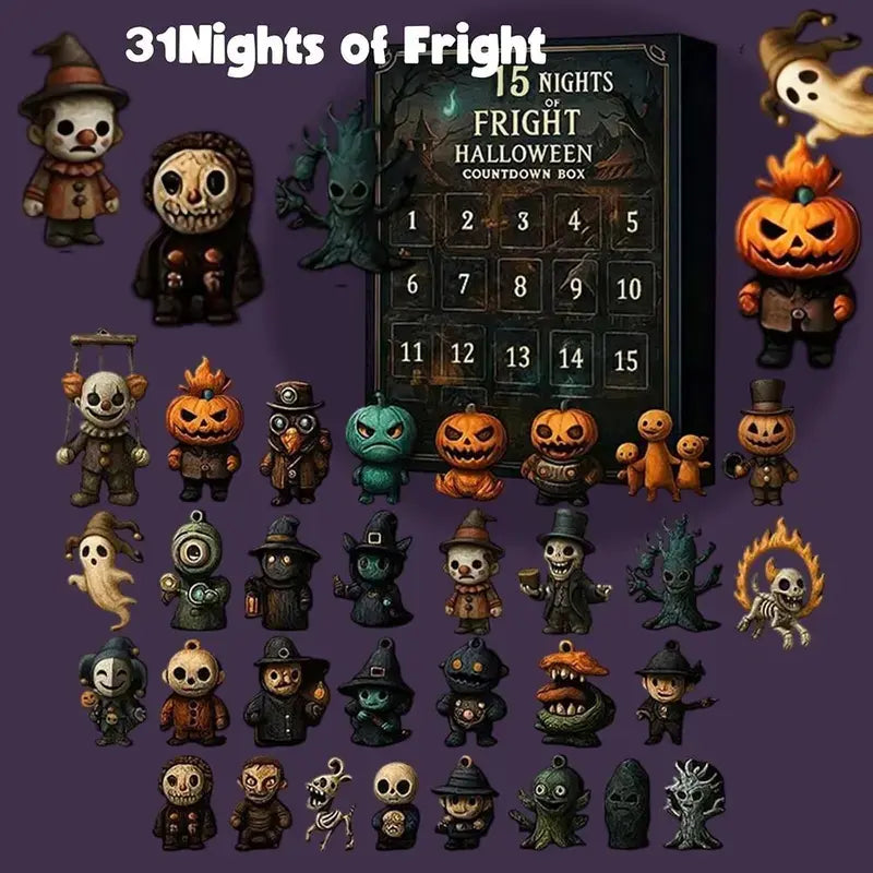 2026 Halloween Advent Calendar with 31 Surprise Blind Bags, Mini Figures, Charms & Decorations for Horror Fans