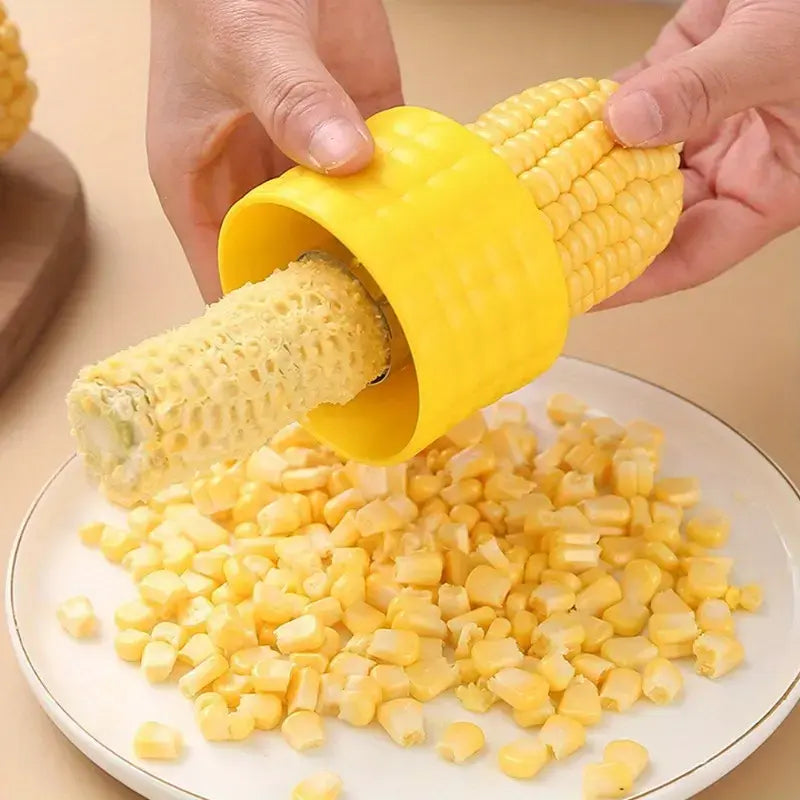 Stainless Steel Corn Kernel Stripper with Collection Cup, Handheld Corn Sheller for Quick Kitchen Prep