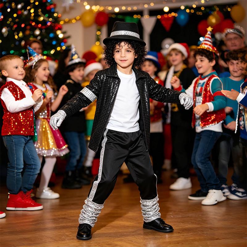 Meihuida Boys’ 80s Pop Star Halloween Costume Set