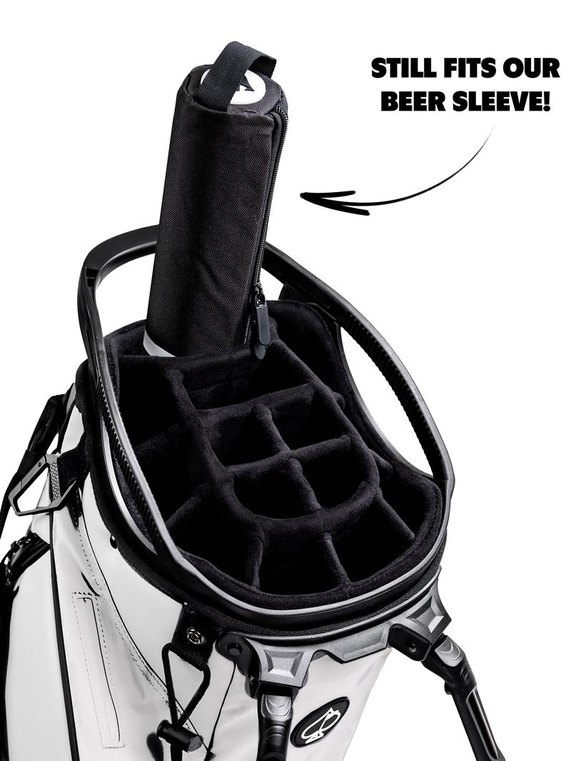 Pins & Aces 7-Can Insulated Golf Bag Cooler Sleeve – Black