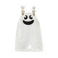 Toddler Baby Little Boy Girl Halloween Overalls with Pockets Ribbed Devil Face Pattern Sleeveless Jumpsuit 1-5 Years