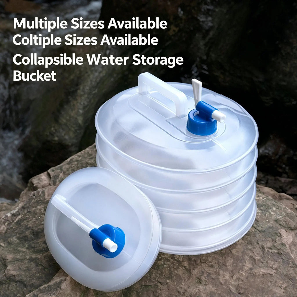 Large-Capacity Collapsible Water Bucket with Handle, Portable Water Container for Camping, Hiking, Picnics & Outdoor Use