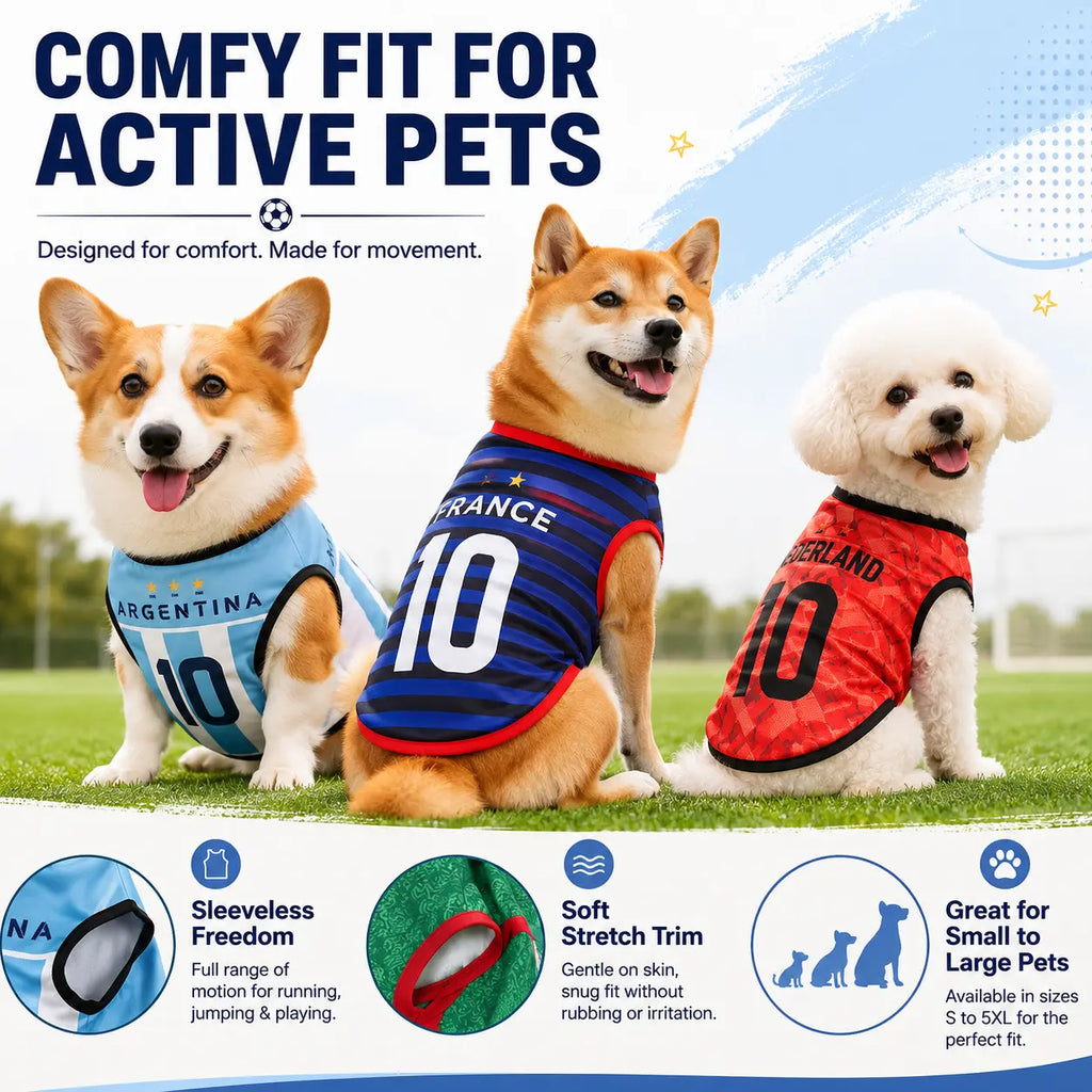 World Cup 2026 Patriotic Soccer Fan Pet Shirt