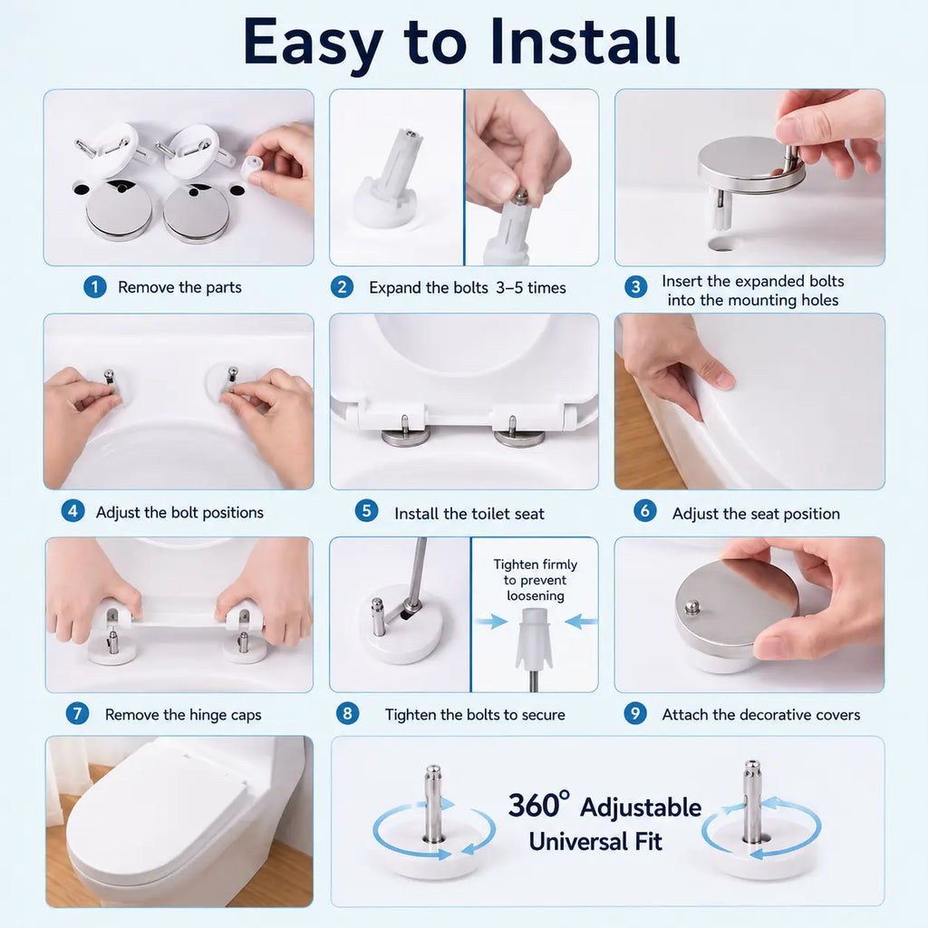 2-Pack Top-Mount Toilet Seat Expansion Bolts