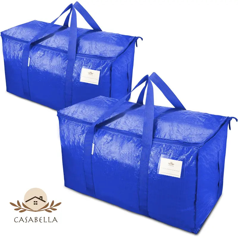 24 Gallon Extra Large Foldable Storage Bag with Handles, Zipper & Tag Pocket for Moving, Camping, Travel & Organization