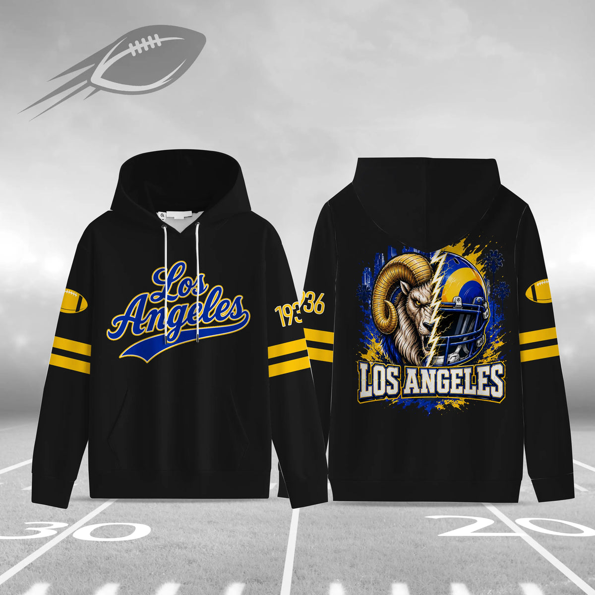 Unisex Football City Graphic Pullover Hoodie