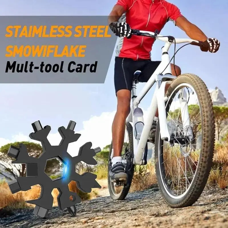 Viral 18-in-1 Snowflake Multi-tool Stainless Steel Portable Wrench All-in-One Screwdriver & Bottle Opener Must-Have Survival Gadget for Outdoor Activities