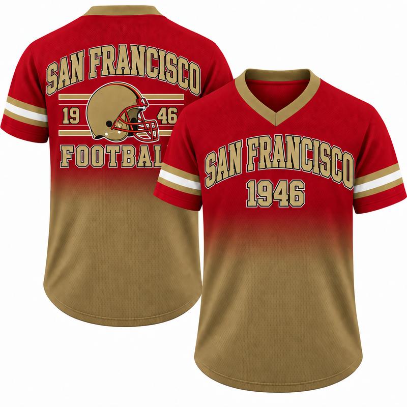 Unisex Game Day Gradient V-Neck Mesh Jersey