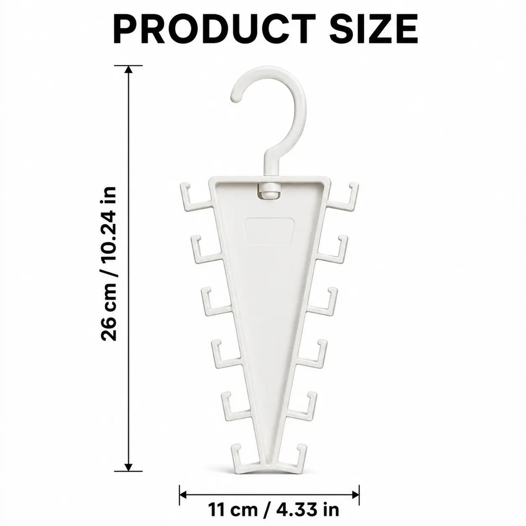 V-Shaped 12-Hook Rotating Closet Organizer, Space-Saving Hanger for Shirts, Pants, Scarves & Accessories