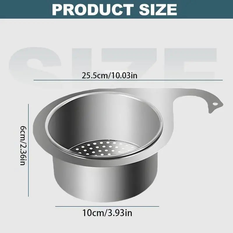 Stainless Steel Swan Sink Strainer Basket, Hanging Drain Filter for Fruit, Vegetables & Kitchen Sink Storage