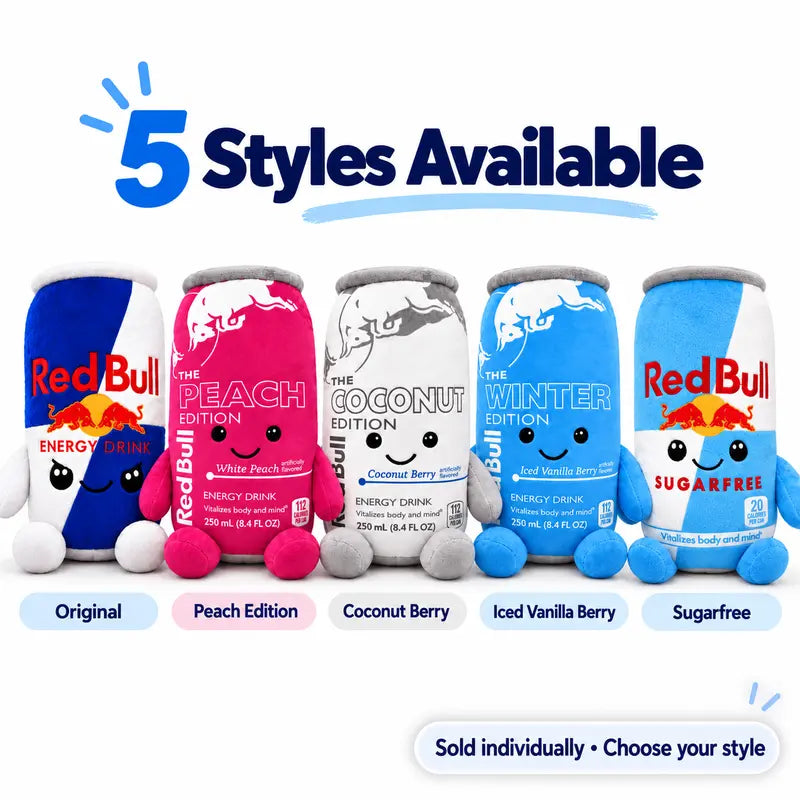 Energy Drink Can Plush Toy  5 Styles Available, 8.7 in Cute Soft Stuffed Doll, Sold Individually, Desk & Room Decor