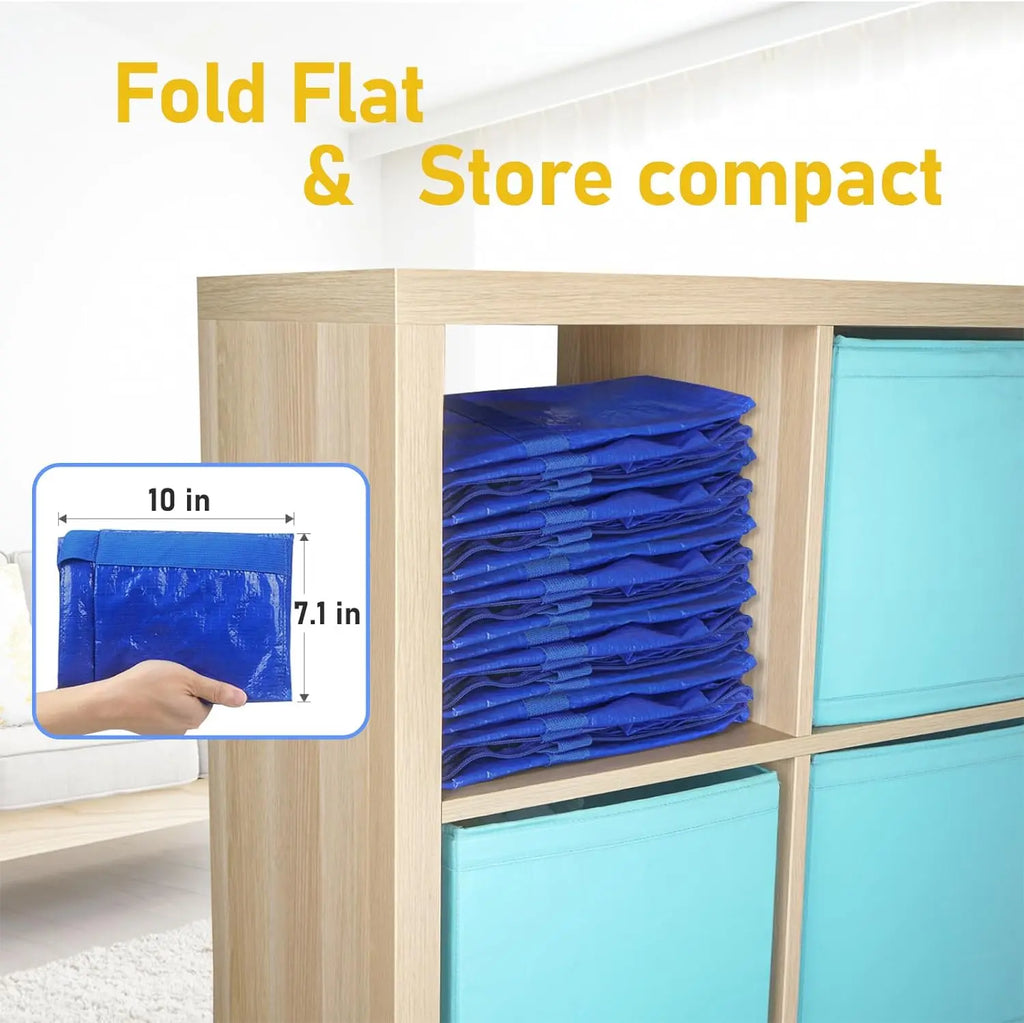 24 Gallon Extra Large Foldable Storage Bag with Handles, Zipper & Tag Pocket for Moving, Camping, Travel & Organization