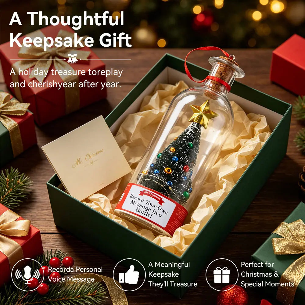 Recordable Christmas Message Bottle Keepsake