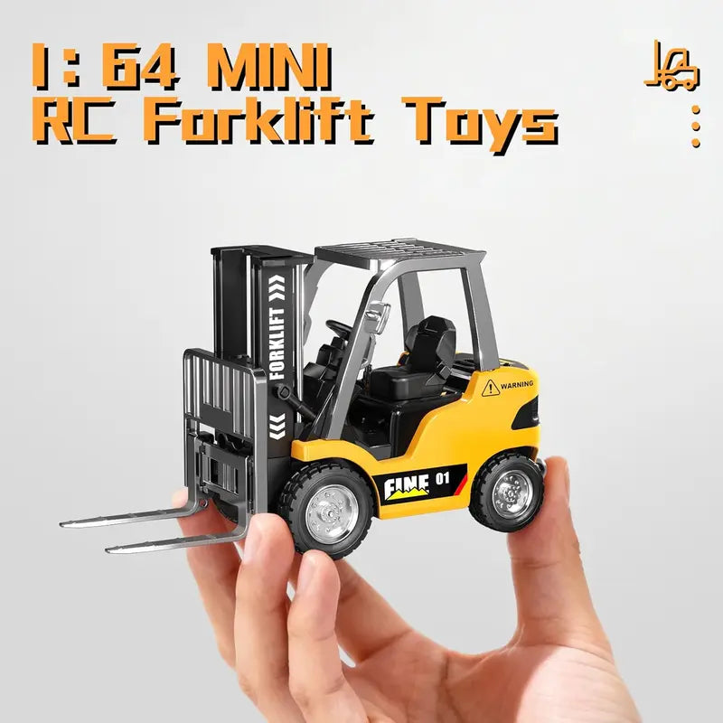 1:64 Mini RC Forklift with Lights, Sounds, Fork & Hook