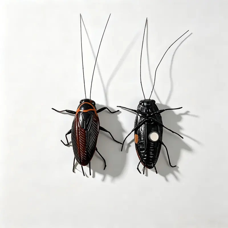 2-Piece Realistic Clay Cockroach Fridge Magnet Prank Set