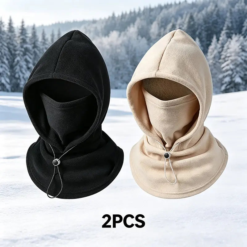 Unisex Fleece Balaclava Hood with Adjustable Full Face & Neck Coverage