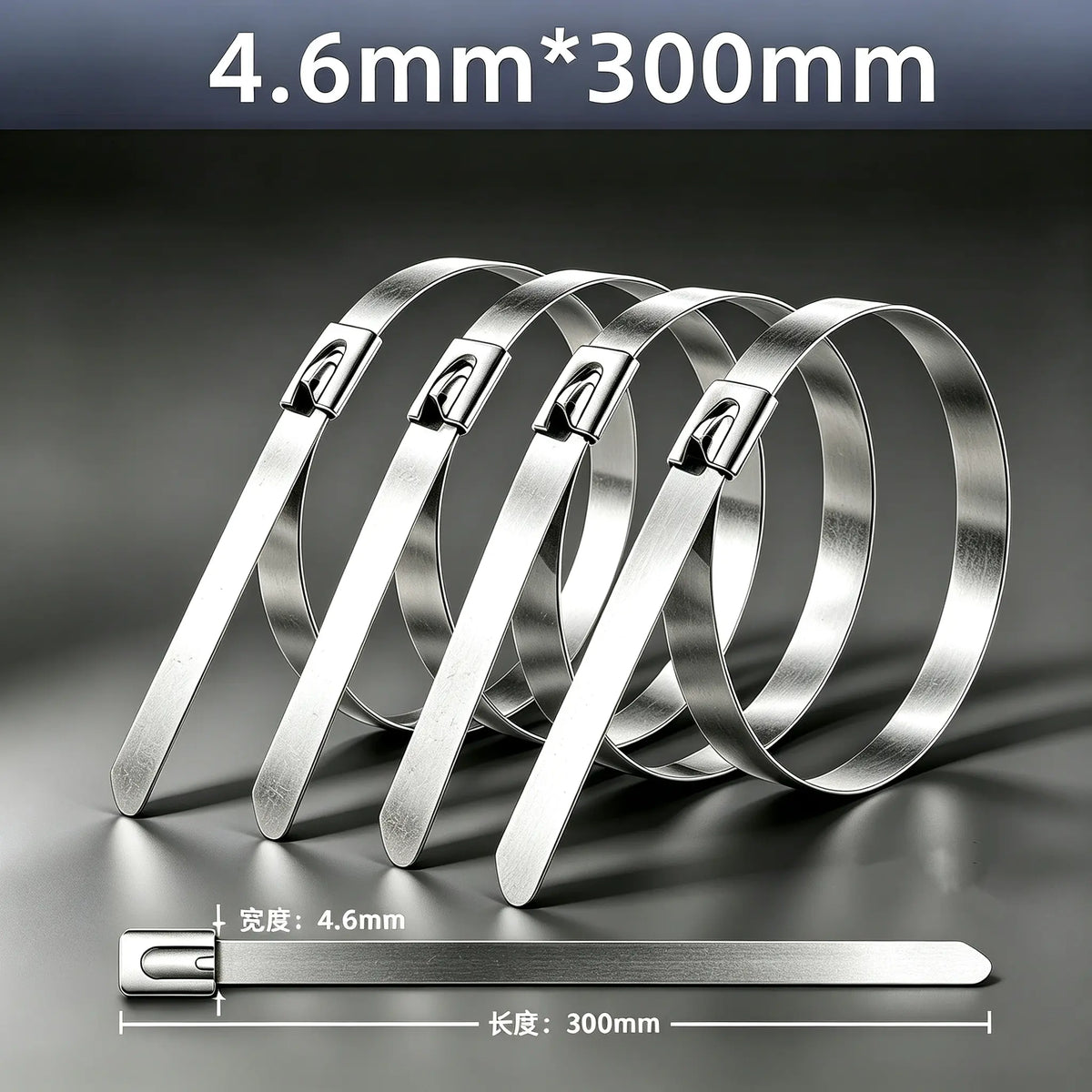 304 Stainless Steel Cable Tie Tensioning Kit with 11.8-Inch Ties