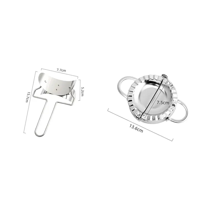 Stainless Steel Dumpling Maker Set with Dough Press & Mold for Dumplings, Ravioli, Empanadas & Pies      1/2