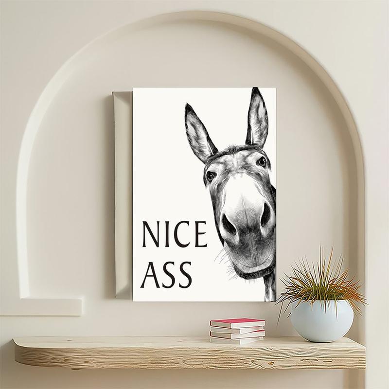 Bathroom Art Wall  Farmhouse Home  Vintage Funny Signs Donkey For Home  restaurant decor cheese heads