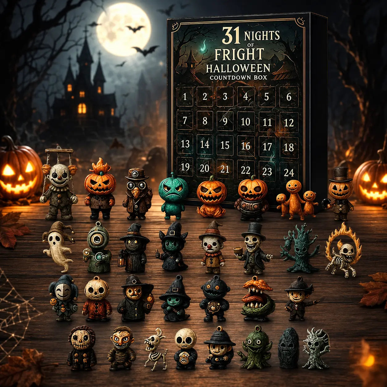 2026 Halloween Advent Calendar with 31 Surprise Blind Bags, Mini Figures, Charms & Decorations for Horror Fans