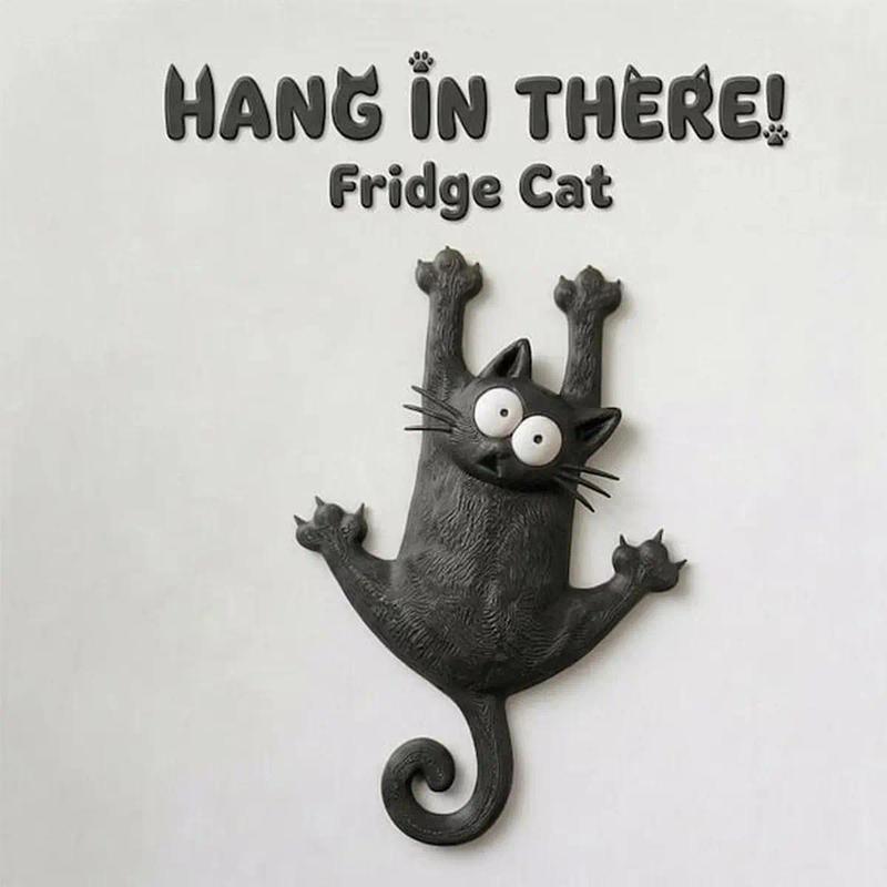 “Hang in There” Magnetic Cat Luggage & Bag Charm