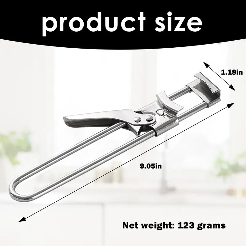 Adjustable Stainless Steel Jar & Bottle Opener for Weak Hands